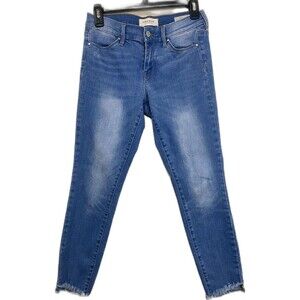 Pacsun Super Stretch Ankle Jeggings Womens 25 Light Wash Distressed Frayed Hem